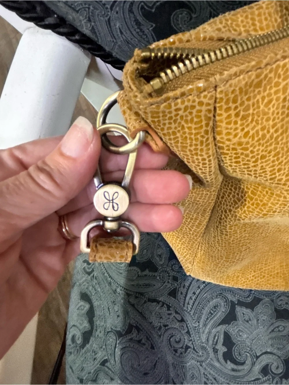 HOBO Women’s Convertible Satchel Handbag in Mustard Tan